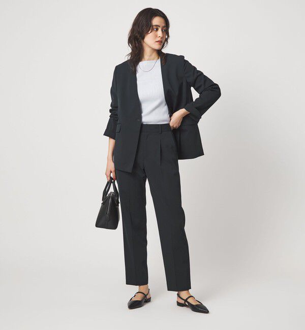 UNITED ARROWS green label relaxing「［size SHORTあり］サラフール ノーラペル ジャケット ストレッチ 接触冷感 UVカット」|ノーカラージャケット|