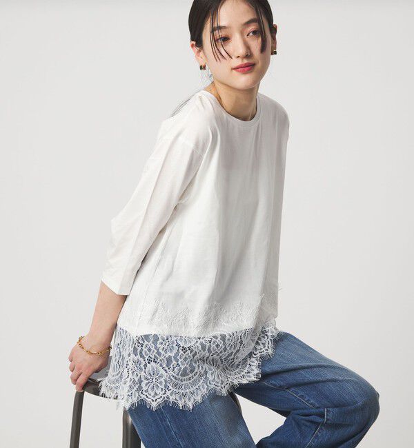 UNITED ARROWS green label relaxing「スソ レース プルオーバー カットソー」|Tシャツ・カットソー|