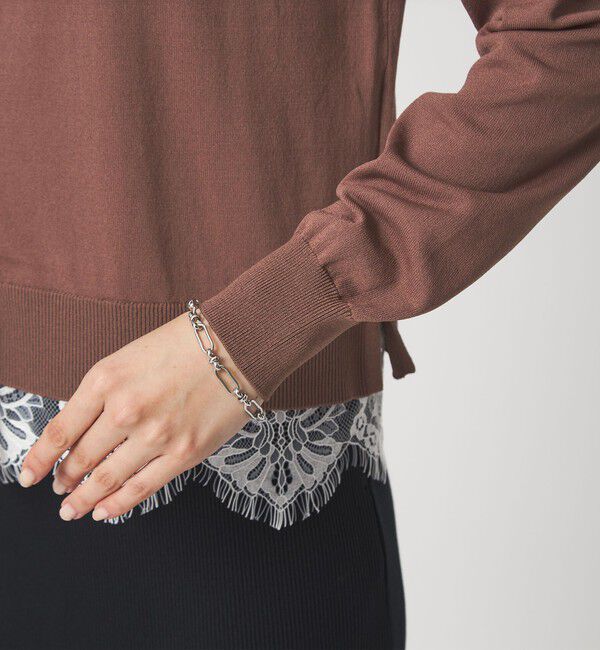 UNITED ARROWS green label relaxing「裾レース ドッキング ニット カーディガン」|カーディガン|