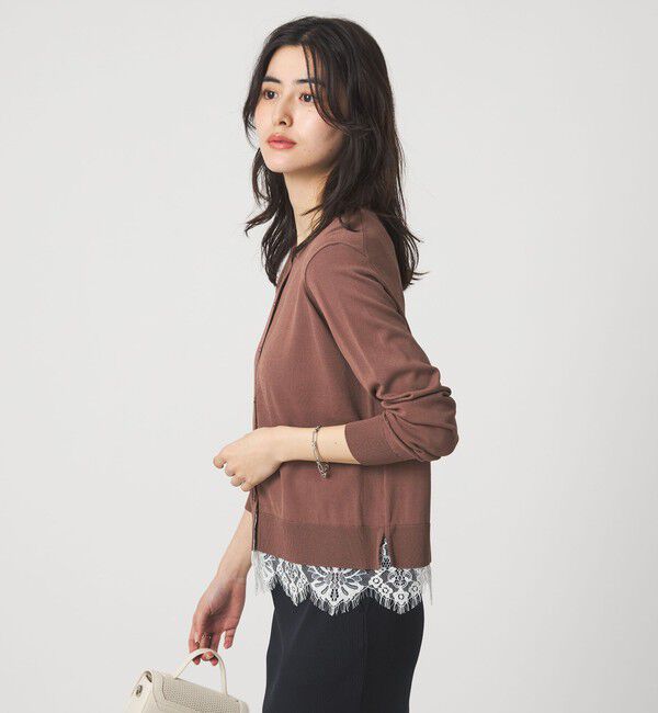 UNITED ARROWS green label relaxing「裾レース ドッキング ニット カーディガン」|カーディガン|