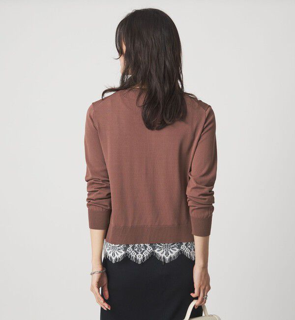 UNITED ARROWS green label relaxing「裾レース ドッキング ニット カーディガン」|カーディガン|