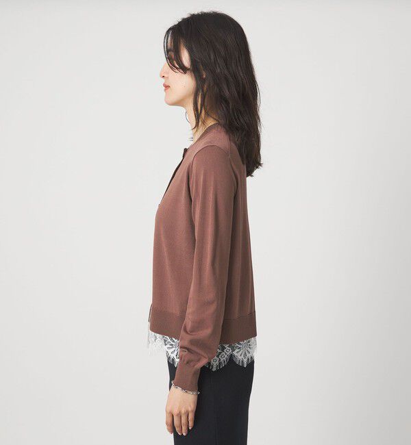 UNITED ARROWS green label relaxing「裾レース ドッキング ニット カーディガン」|カーディガン|
