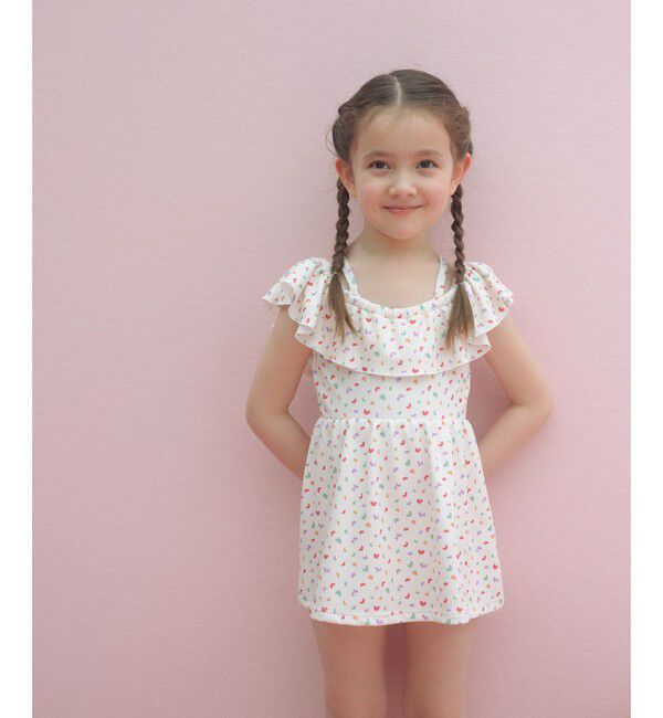 UNITED ARROWS green label relaxing「ラッフルスイムワンピース マルチモチーフ / 水着 / キッズ 100cm-130cm」|スポーツ|