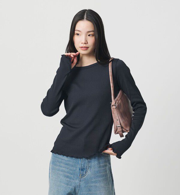 BEAUTY&YOUTH UNITED ARROWS「ポリエステルコットンテレコ メローステッチ クルーネックカットソー」|Tシャツ・カットソー|NAVY