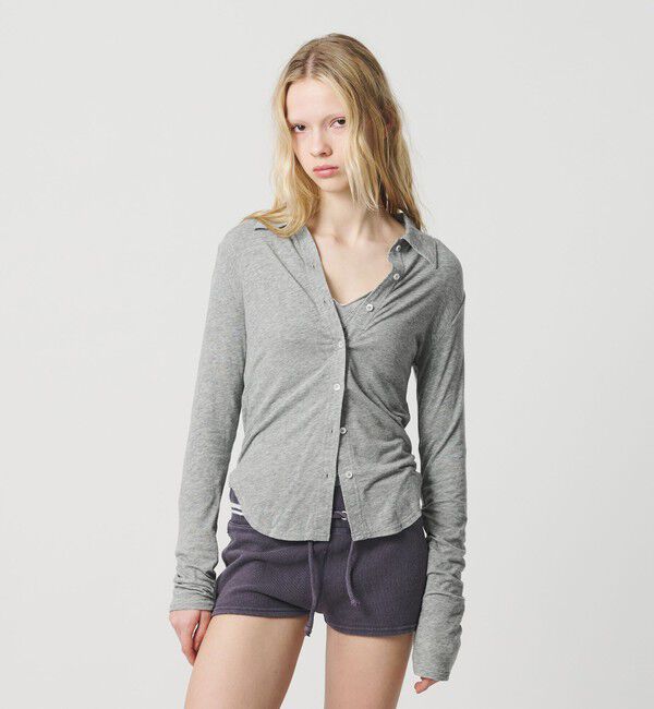 ATTISESSION「＜ATTISESSION＞ジャージー シャツ 」|カーディガン|MD.GRAY