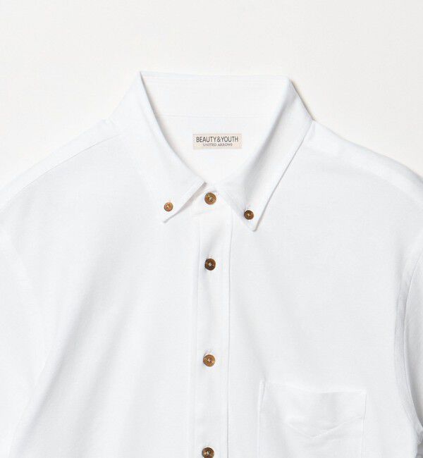 BEAUTY&YOUTH UNITED ARROWS「クイック ストレッチ シャンブレー ボタンダウン 半袖シャツ SLIM型 吸水速乾機能付き」|シャツ・ブラウス|