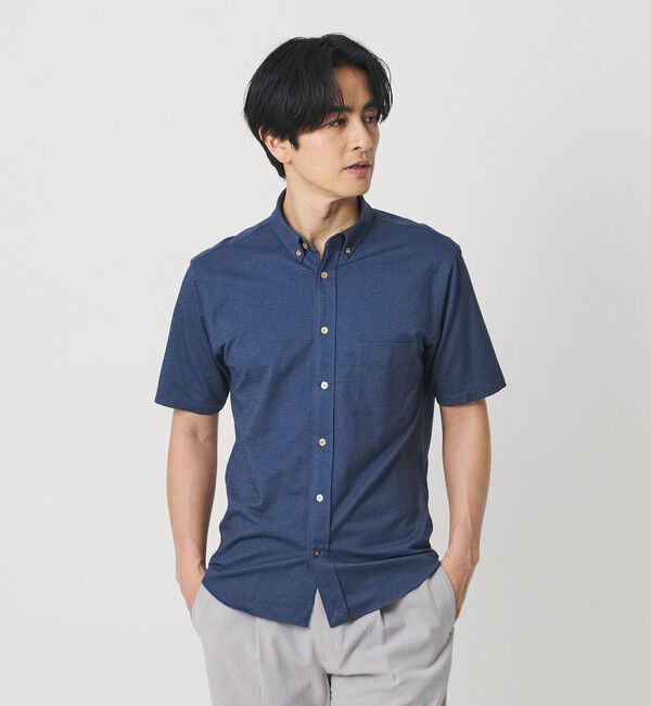 BEAUTY&YOUTH UNITED ARROWS「クイック ストレッチ シャンブレー ボタンダウン 半袖シャツ SLIM型 吸水速乾機能付き」|シャツ・ブラウス|