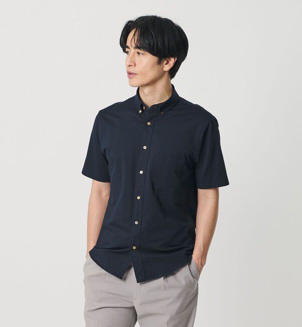 BEAUTY&YOUTH UNITED ARROWS「クイック ストレッチ シャンブレー ボタンダウン 半袖シャツ SLIM型 吸水速乾機能付き」|シャツ・ブラウス|