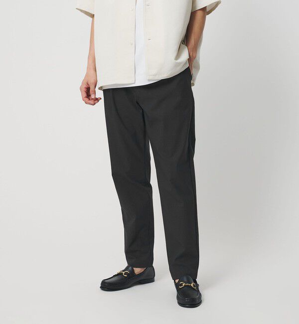 BEAUTY&YOUTH UNITED ARROWS「スラブ １プリーツ イージー テーパード パンツ NO.5 ストレッチ 撥水 UVカット 」|チノ|