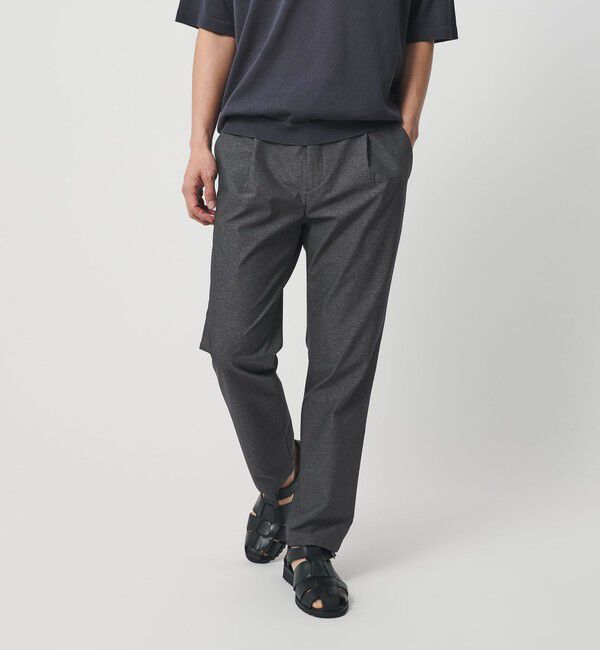 BEAUTY&YOUTH UNITED ARROWS「スラブ １プリーツ イージー テーパード パンツ NO.5 ストレッチ 撥水 UVカット 」|チノ|