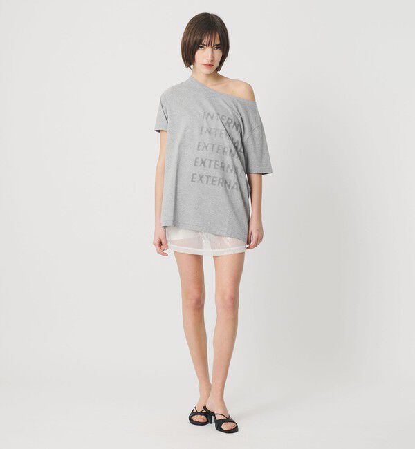 ATTISESSION「＜ATTISESSION＞ビック オフショルダー Tシャツ」|Tシャツ・カットソー|MD.GRAY