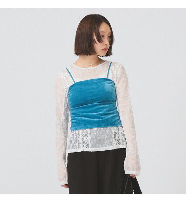 Ray BEAMS 「2WAY ベロア カップ付き キャミソール」|キャミソール|