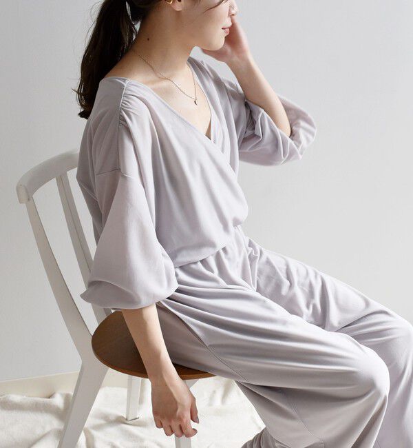 SHIPS Days「SHIPS Days:ジャージーカシュクールオールインワン◇」|オールインワン|