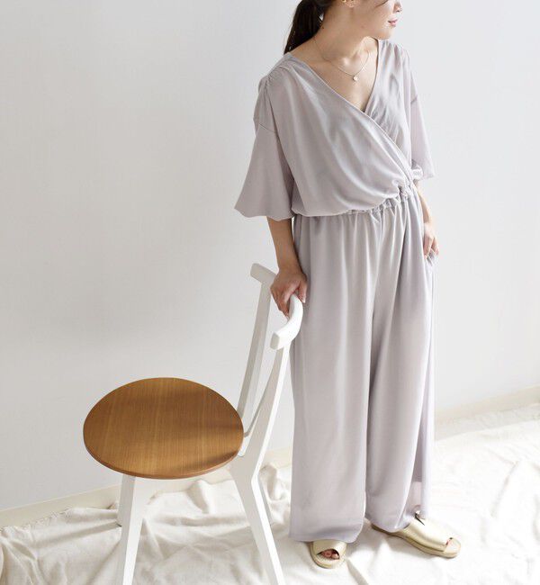 SHIPS Days「SHIPS Days:ジャージーカシュクールオールインワン◇」|オールインワン|