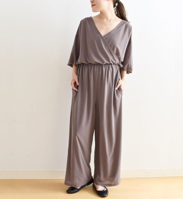 SHIPS Days「SHIPS Days:ジャージーカシュクールオールインワン◇」|オールインワン|