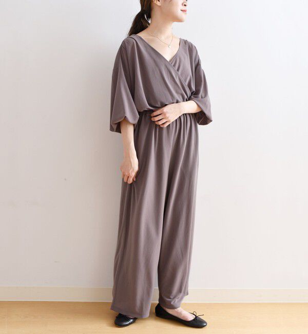 SHIPS Days「SHIPS Days:ジャージーカシュクールオールインワン◇」|オールインワン|