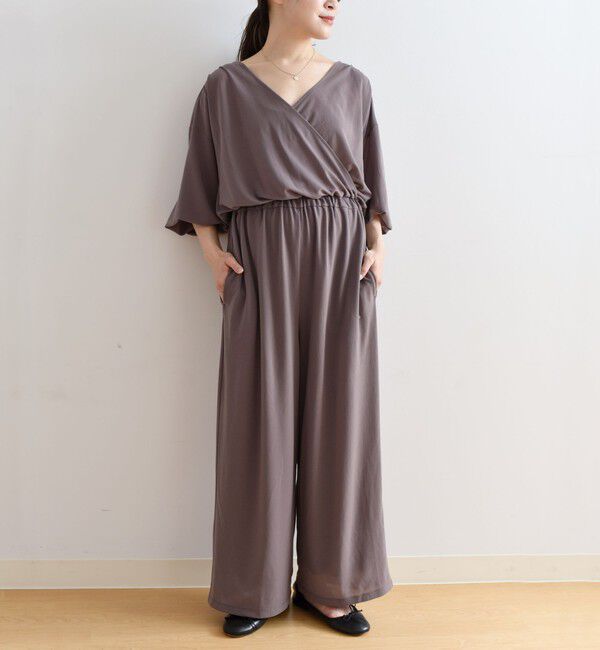 SHIPS Days「SHIPS Days:ジャージーカシュクールオールインワン◇」|オールインワン|