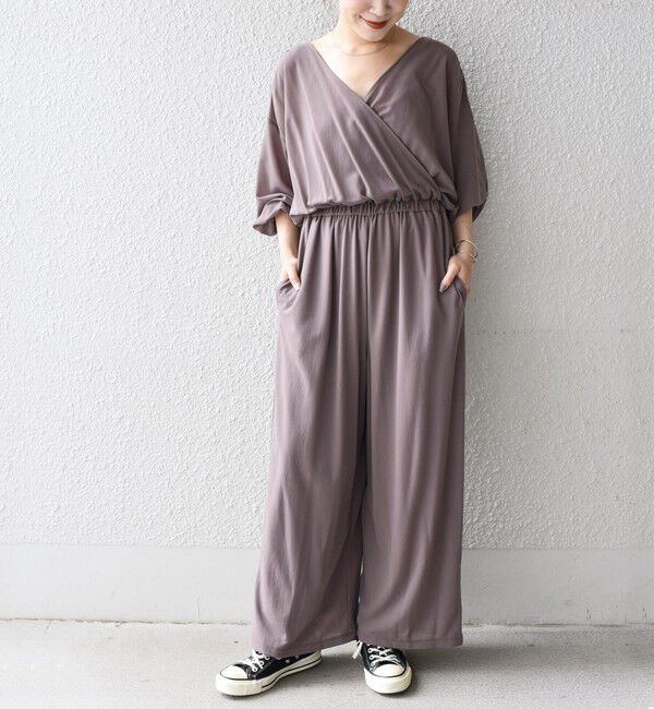 SHIPS Days「SHIPS Days:ジャージーカシュクールオールインワン◇」|オールインワン|