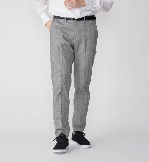 SHIPS「SHIPS: ノープリーツ ツイル ストレッチ チェック パンツ」|チノ|