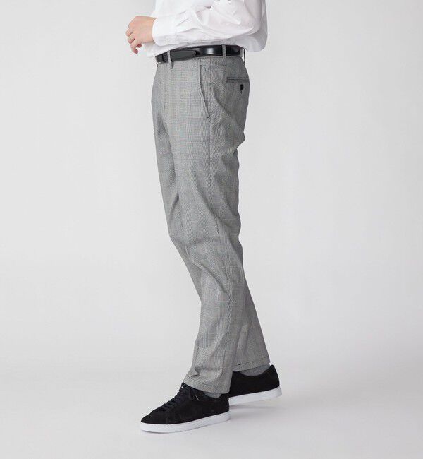 SHIPS「SHIPS: ノープリーツ ツイル ストレッチ チェック パンツ」|チノ|