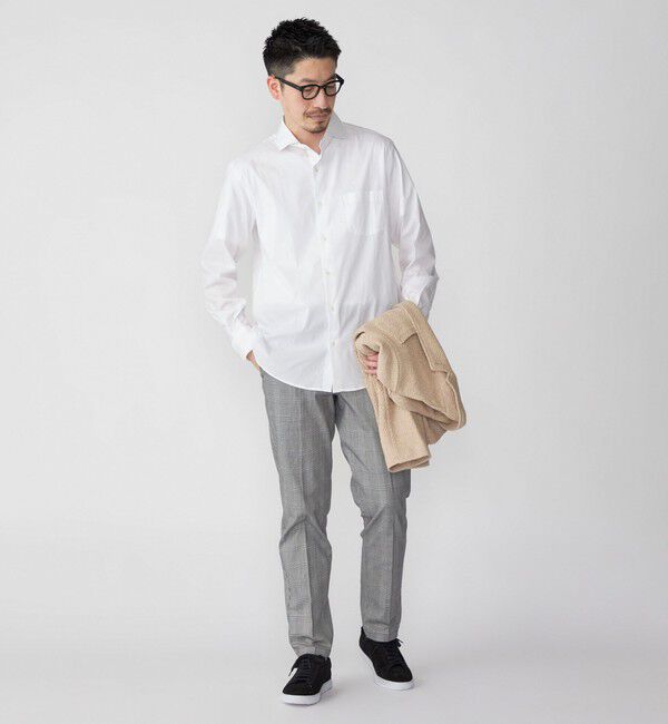 SHIPS「SHIPS: ノープリーツ ツイル ストレッチ チェック パンツ」|チノ|