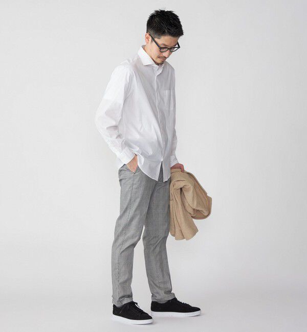 SHIPS「SHIPS: ノープリーツ ツイル ストレッチ チェック パンツ」|チノ|