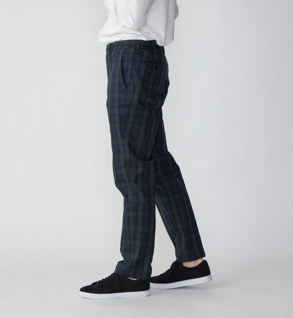 SHIPS「SHIPS: ノープリーツ ツイル ストレッチ チェック パンツ」|チノ|
