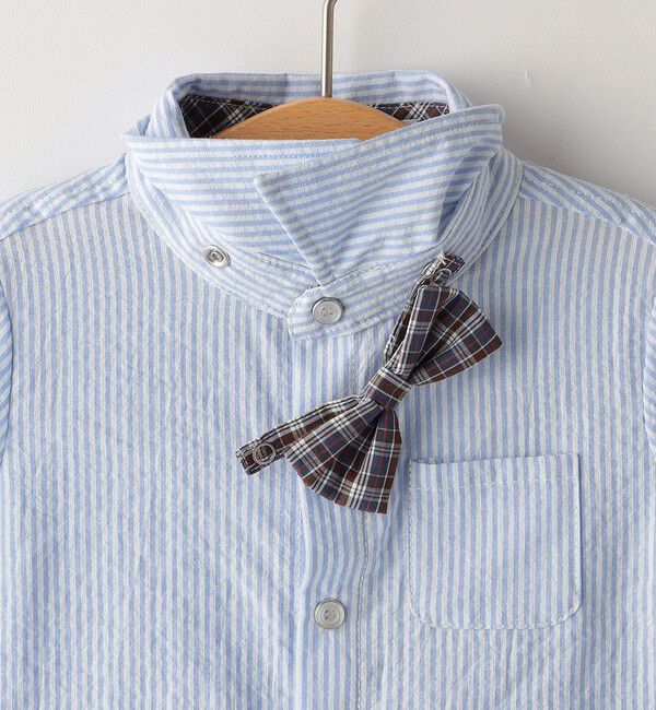 SHIPS KIDS「SHIPS KIDS:70～80cm / 蝶ネクタイ 半袖 ロンパース」|ロンパース|
