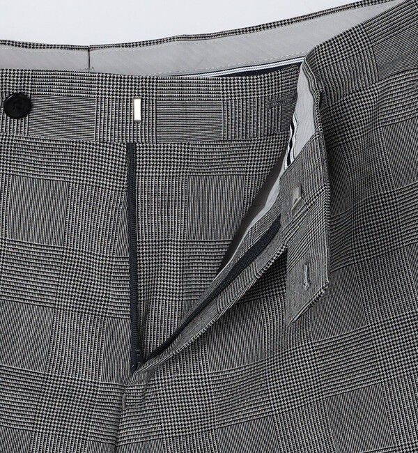 SHIPS「SHIPS: 〈手洗い可能〉ラスティック ウォッシャブル ストレッチ パンツ(グレンチェック)」|スラックス|