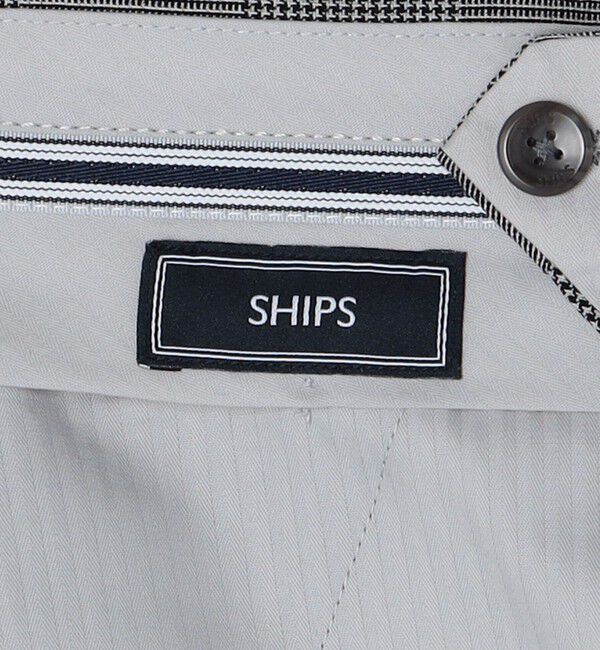SHIPS「SHIPS: 〈手洗い可能〉ラスティック ウォッシャブル ストレッチ パンツ(グレンチェック)」|スラックス|