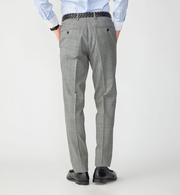 SHIPS「SHIPS: 〈手洗い可能〉ラスティック ウォッシャブル ストレッチ パンツ(グレンチェック)」|スラックス|