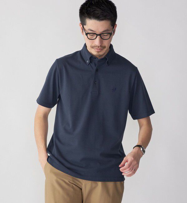 SHIPS「【WEB限定】SHIPS:〈吸水速乾〉ドライピケ ワンポイント ロゴ ボタンダウン ポロシャツ」|ポロシャツ|