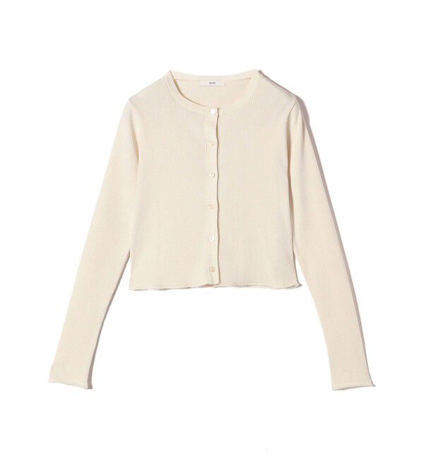 SHIPS for women「〈手洗い可能〉レーヨン ポリ リブ クルーネック カーディガン」|カーディガン|