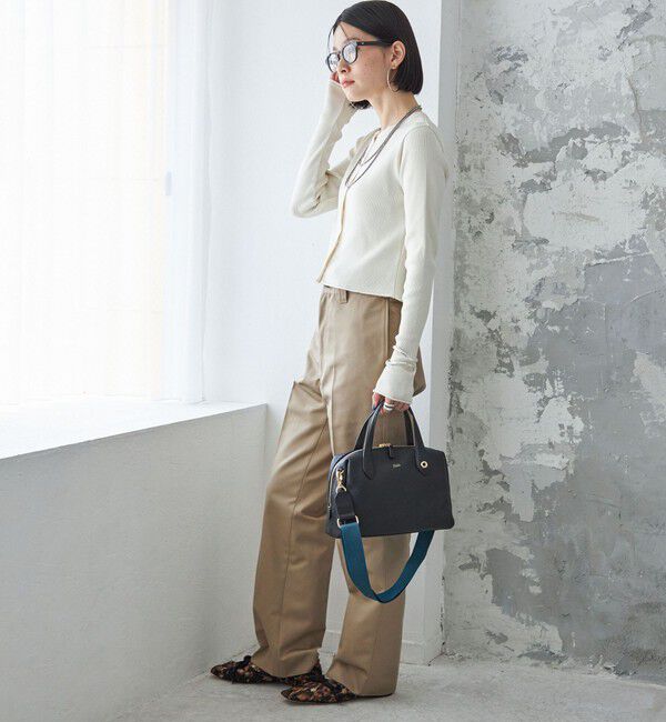 SHIPS for women「〈手洗い可能〉レーヨン ポリ リブ クルーネック カーディガン」|カーディガン|