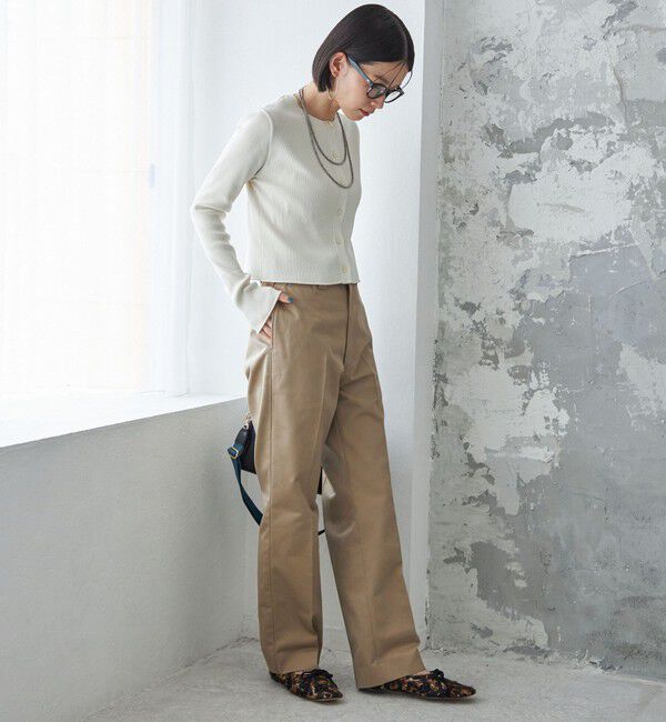 SHIPS for women「〈手洗い可能〉レーヨン ポリ リブ クルーネック カーディガン」|カーディガン|