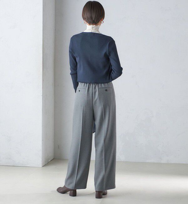 SHIPS for women「〈手洗い可能〉レーヨン ポリ リブ クルーネック カーディガン」|カーディガン|