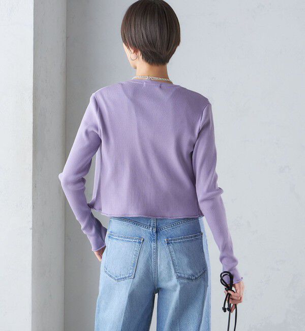 SHIPS for women「〈手洗い可能〉レーヨン ポリ リブ クルーネック カーディガン」|カーディガン|