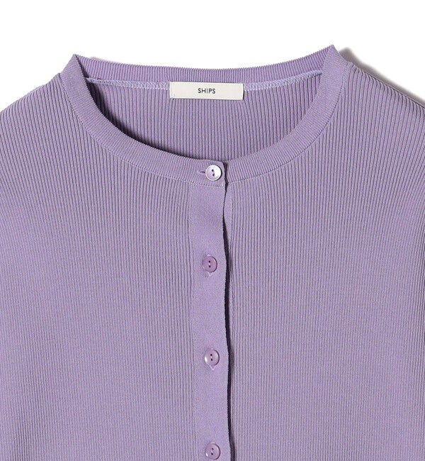 SHIPS for women「〈手洗い可能〉レーヨン ポリ リブ クルーネック カーディガン」|カーディガン|