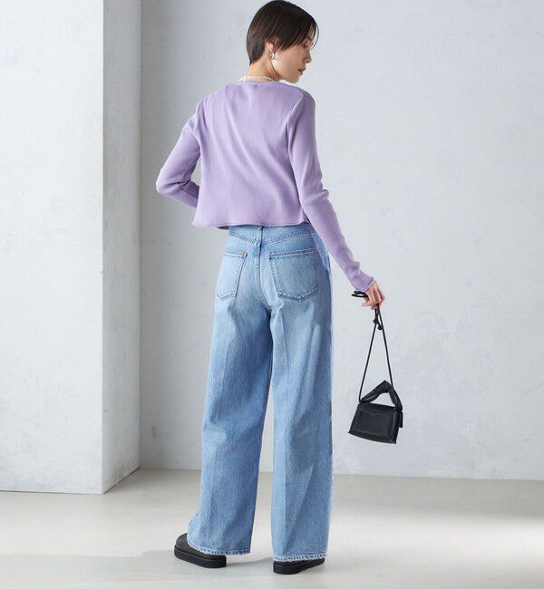 SHIPS for women「〈手洗い可能〉レーヨン ポリ リブ クルーネック カーディガン」|カーディガン|