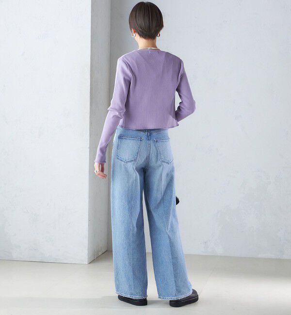 SHIPS for women「〈手洗い可能〉レーヨン ポリ リブ クルーネック カーディガン」|カーディガン|