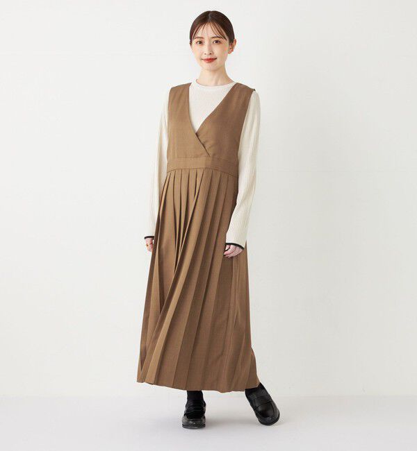 SHIPS Colors 「SHIPS Colors:ワイド プリーツ ジャンパースカート」|ジャンパースカート|