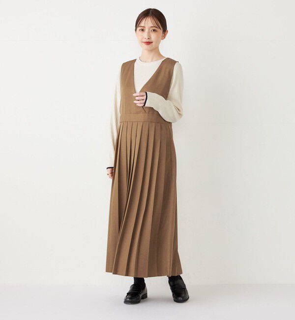 SHIPS Colors 「SHIPS Colors:ワイド プリーツ ジャンパースカート」|ジャンパースカート|