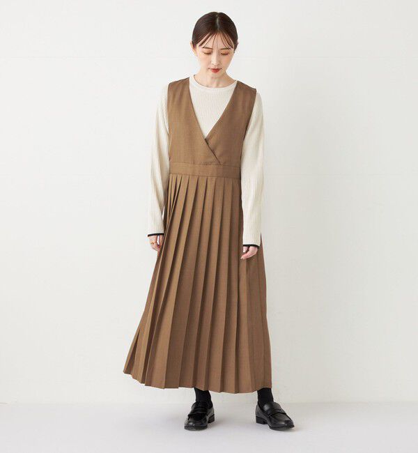 SHIPS Colors 「SHIPS Colors:ワイド プリーツ ジャンパースカート」|ジャンパースカート|