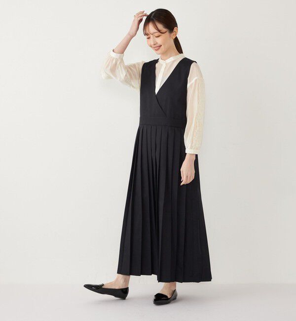 SHIPS Colors 「SHIPS Colors:ワイド プリーツ ジャンパースカート」|ジャンパースカート|