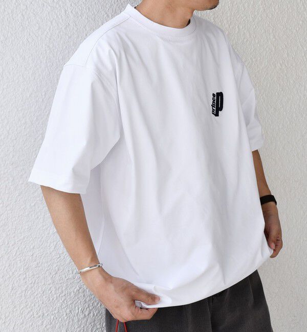 SHIPS any「【SHIPS any別注】prince:〈吸水速乾/UVカット/遮熱〉ワンポイント ロゴ 刺繍 スピンドル Tシャツ◇」|Tシャツ・カットソー|