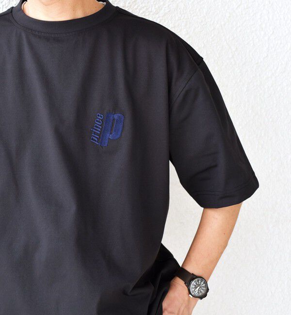 SHIPS any「【SHIPS any別注】prince:〈吸水速乾/UVカット/遮熱〉ワンポイント ロゴ 刺繍 スピンドル Tシャツ◇」|Tシャツ・カットソー|