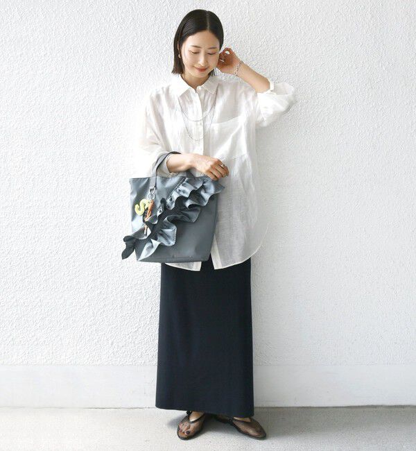 SHIPS for women「【WEB限定】チャーム 付き フリル トート」|トートバッグ|