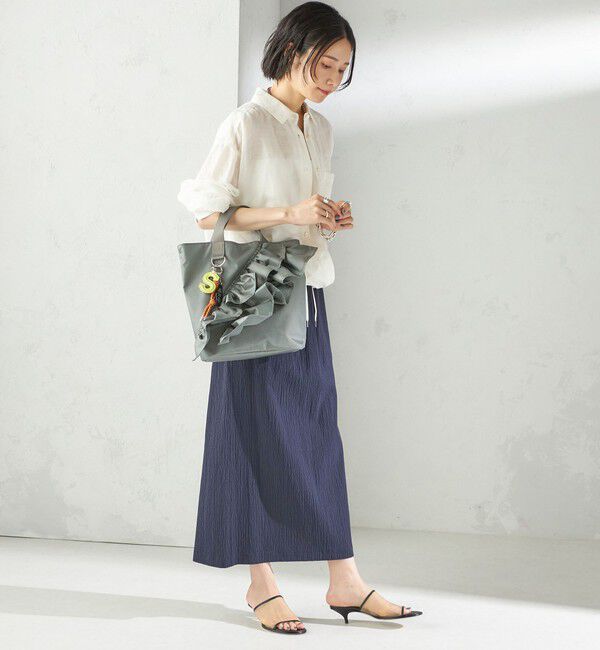 SHIPS for women「【WEB限定】チャーム 付き フリル トート」|トートバッグ|