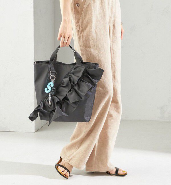 SHIPS for women「【WEB限定】チャーム 付き フリル トート」|トートバッグ|