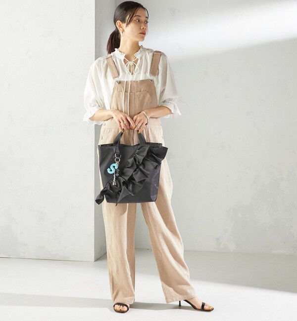 SHIPS for women「【WEB限定】チャーム 付き フリル トート」|トートバッグ|